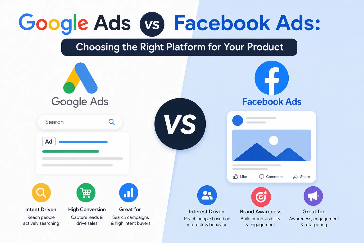 Google Ads vs Facebook Ads: Choosing the Right Platform for Your Product